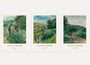 Auguste Renoir garden scene poster set with figures in impressionist style wall art