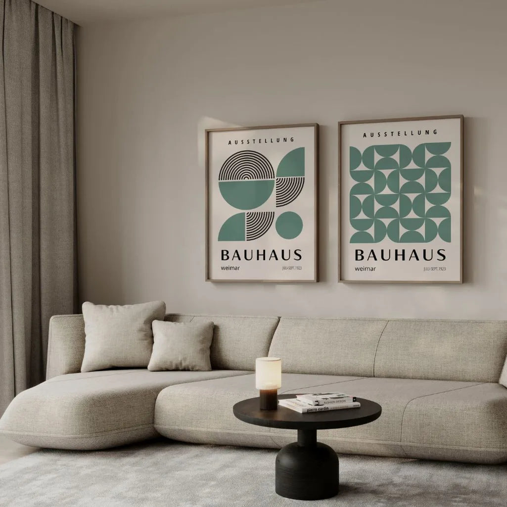 bauhaus mint poster set 2 living room wall decor