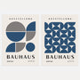 bauhaus navy poster set 2 geometric wall art