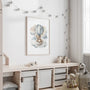 bear on cloud balloon poster kids sky theme gallery wall