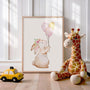 bunny balloons poster kids gallery wall