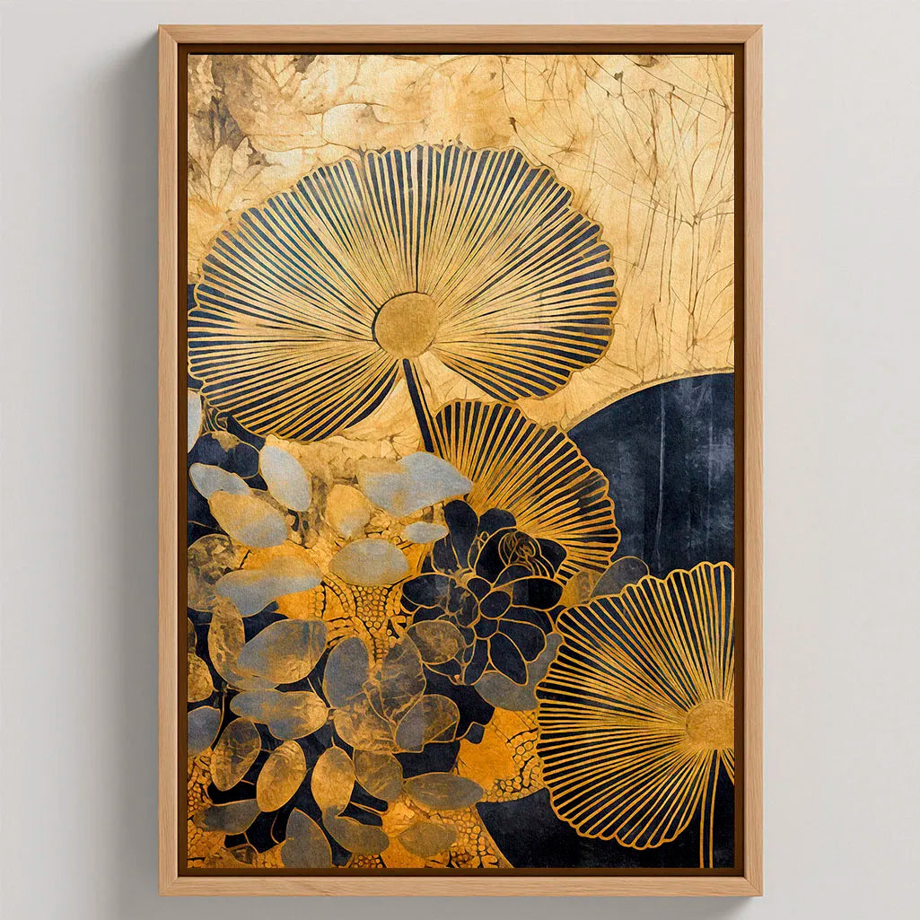 Framed Canvas Print Golden Leaves