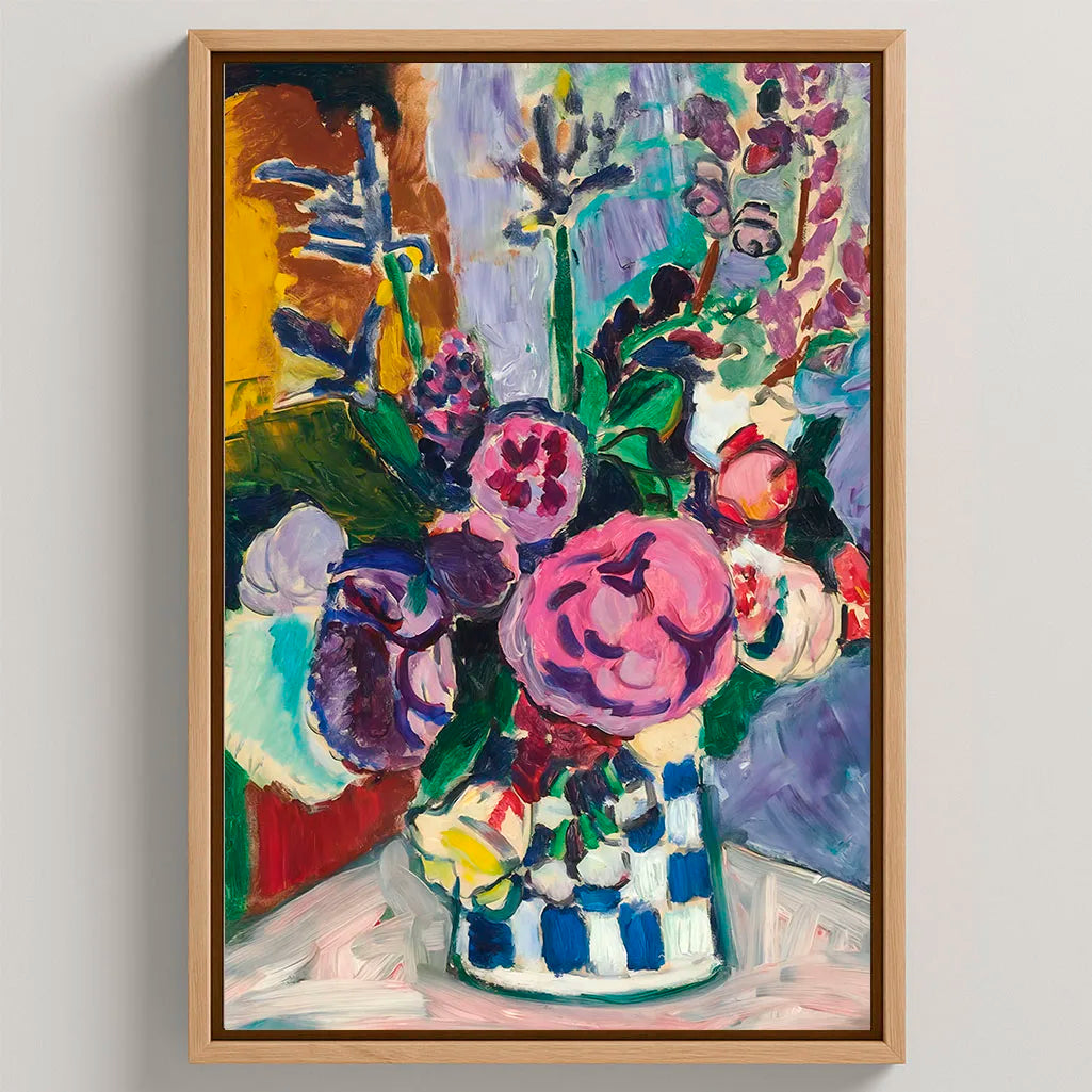 Framed Canvas Print Les Pivoines