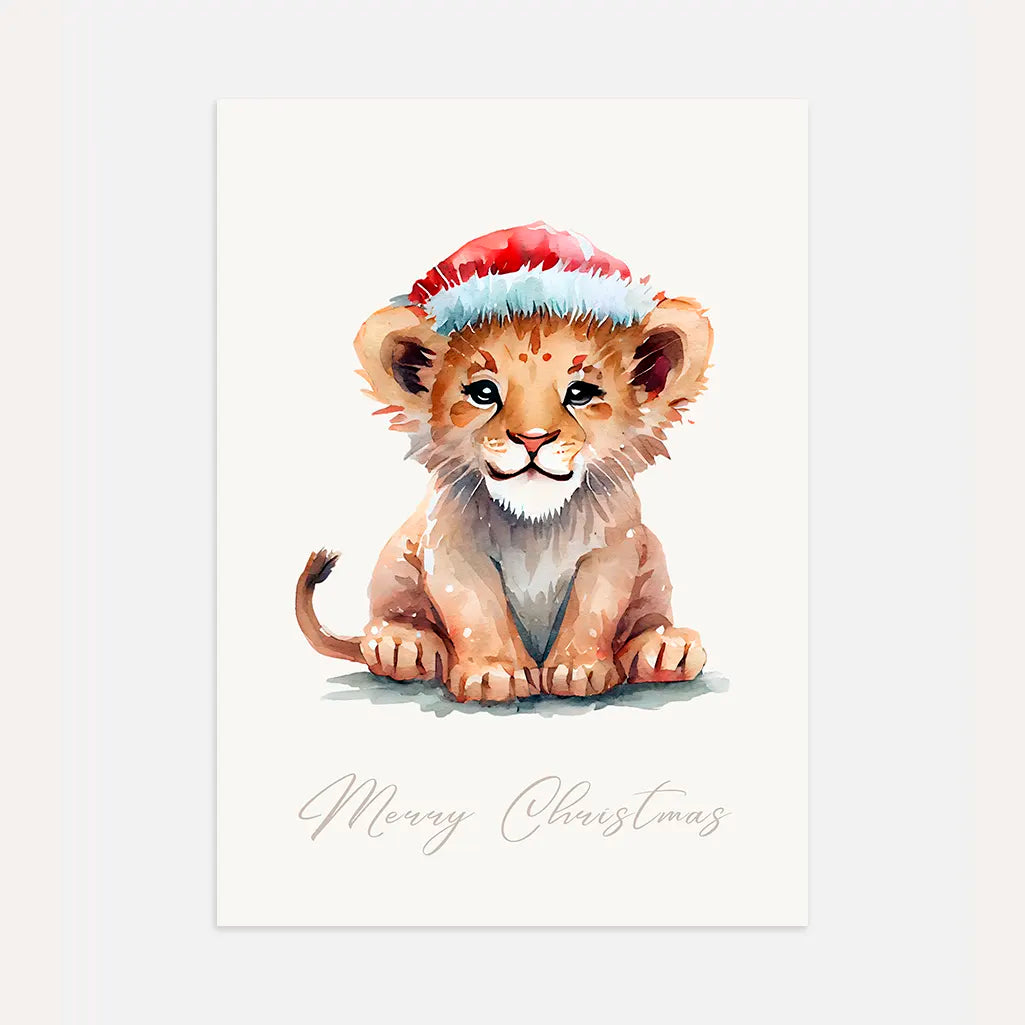 christmas lion poster kids holiday wall art