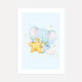 elephant with star poster kids wall art