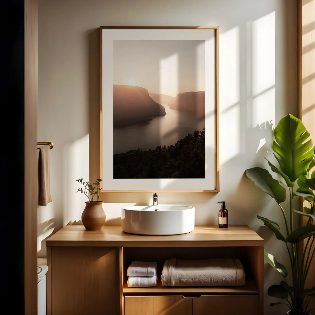 fjord poster sunrise light detail