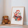 flamingo floral poster gallery wall botanical prints