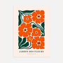 floral orange poster wall art