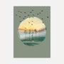 forest morning watercolor poster wall art