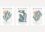 henri matisse blue green terracotta poster set wall art