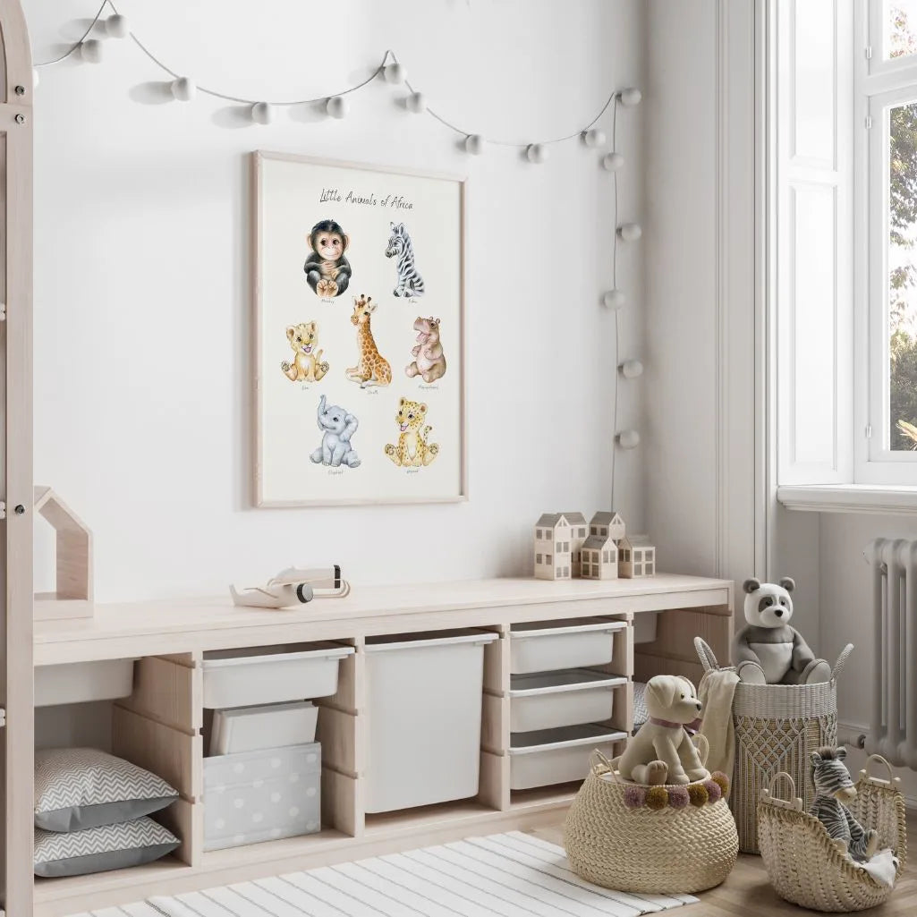 little africa animals poster kids gallery wall