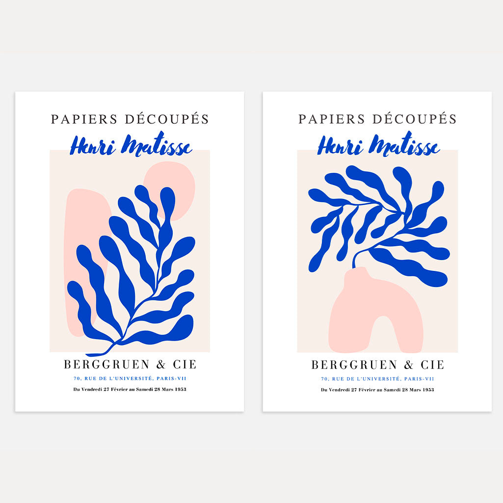 matisse blue forms poster set 2 wall art