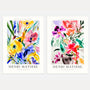 matisse floral watercolor poster set of 2 wall art
