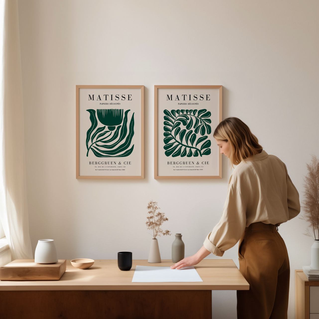 matisse green poster set of 2 gallery wall art