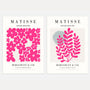 matisse pink floral forms poster set 2 wall art
