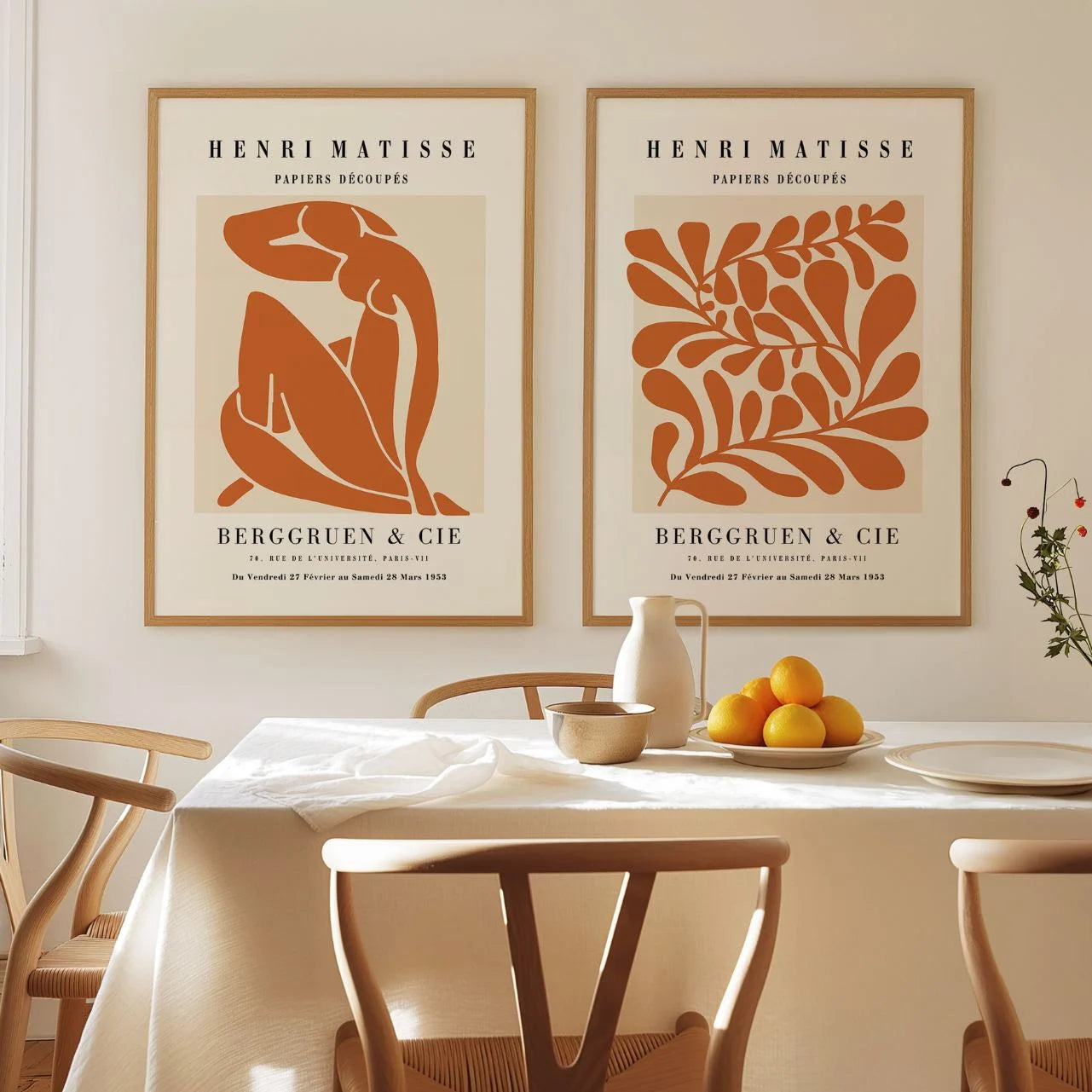 matisse terracotta poster set living room decor