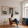 minimalist graphic floral poster set bedroom wall decor