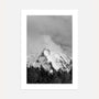 misty mountain peak black white poster wall art