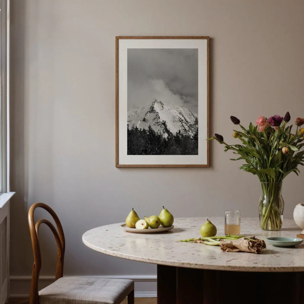 mountain peak monochrome detail poster