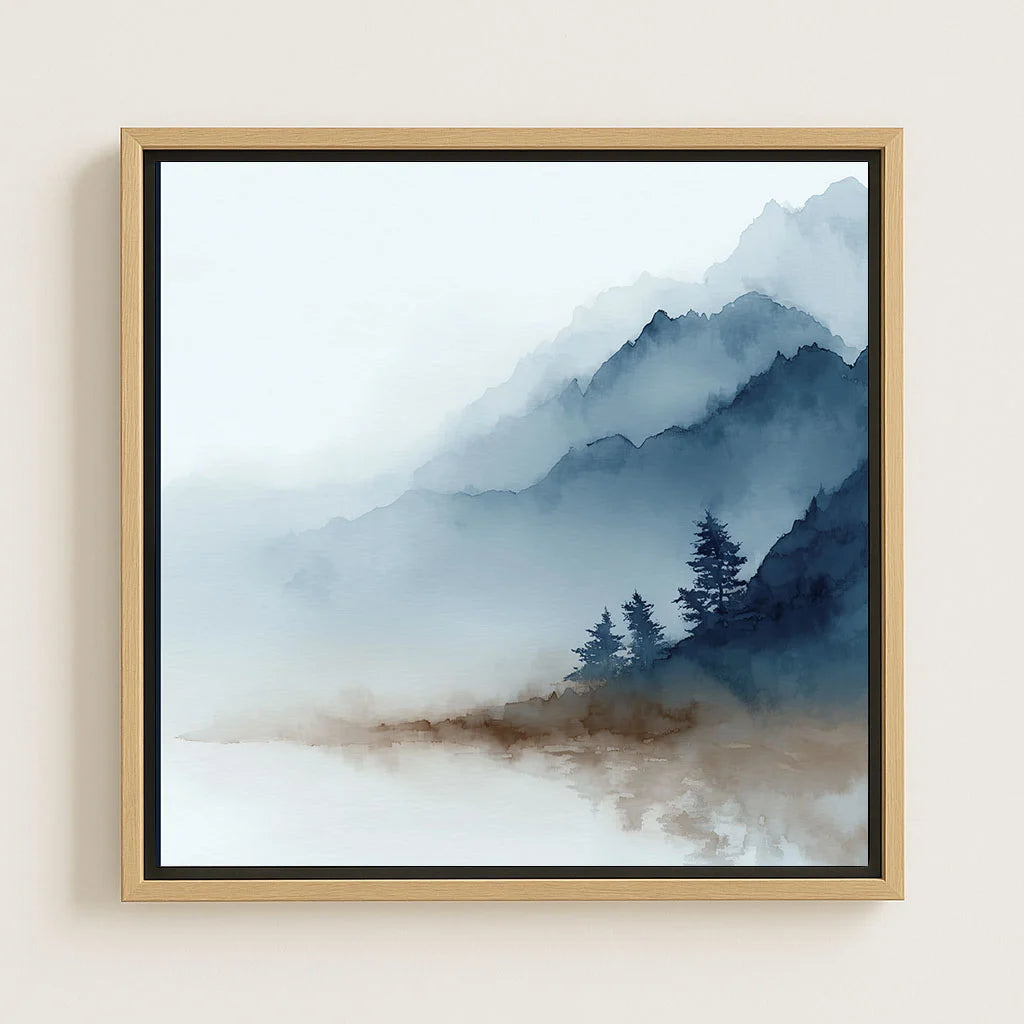 Toile encadrée – Brume sur les montagnes