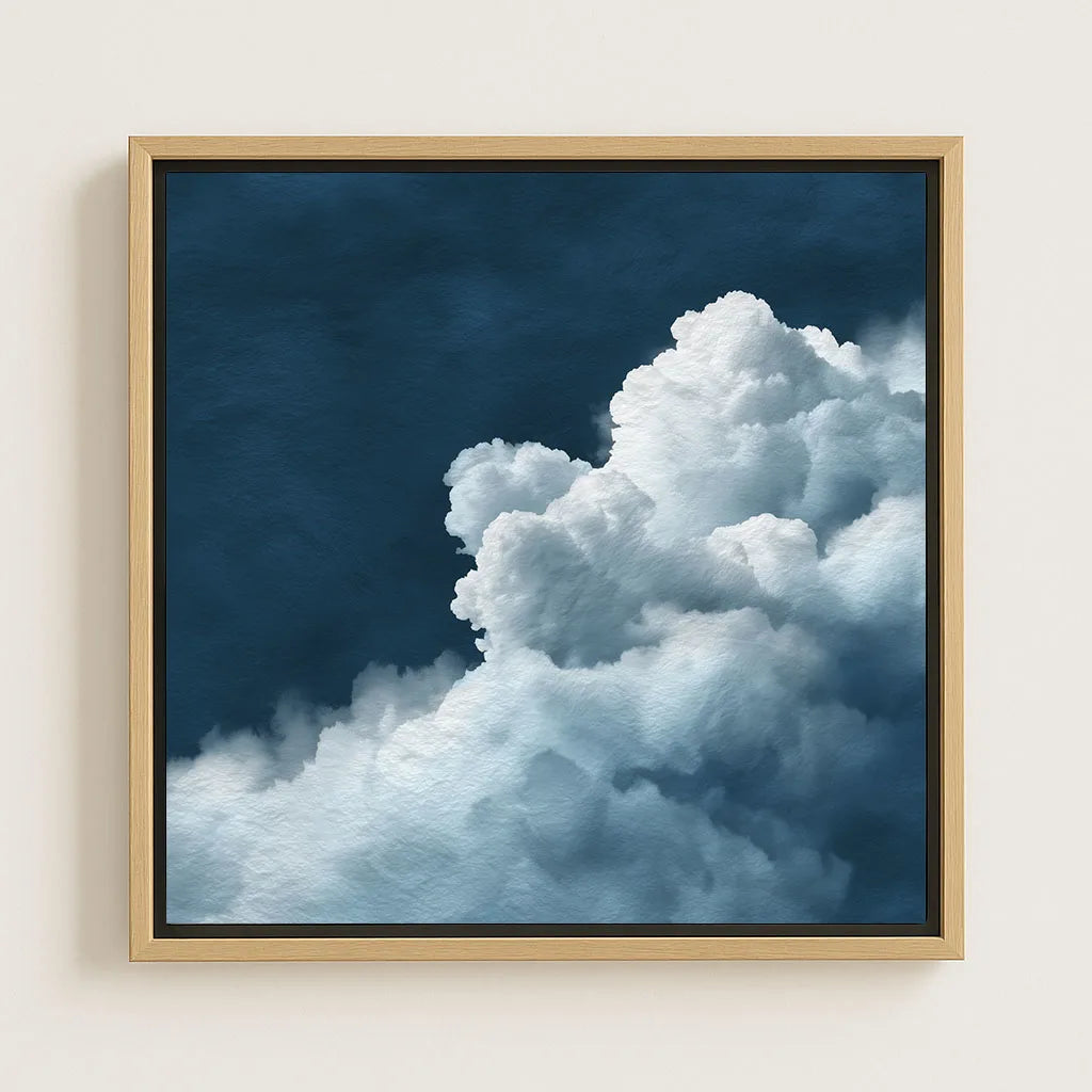 Toile encadrée – Nuages blancs