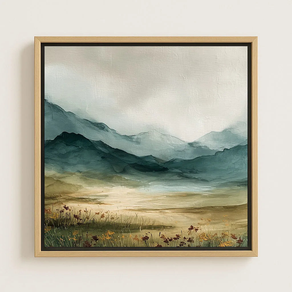 Toile encadrée – Vallée verte au soleil