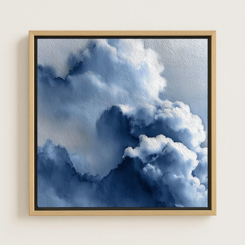 Toile encadrée – Nuages bleus