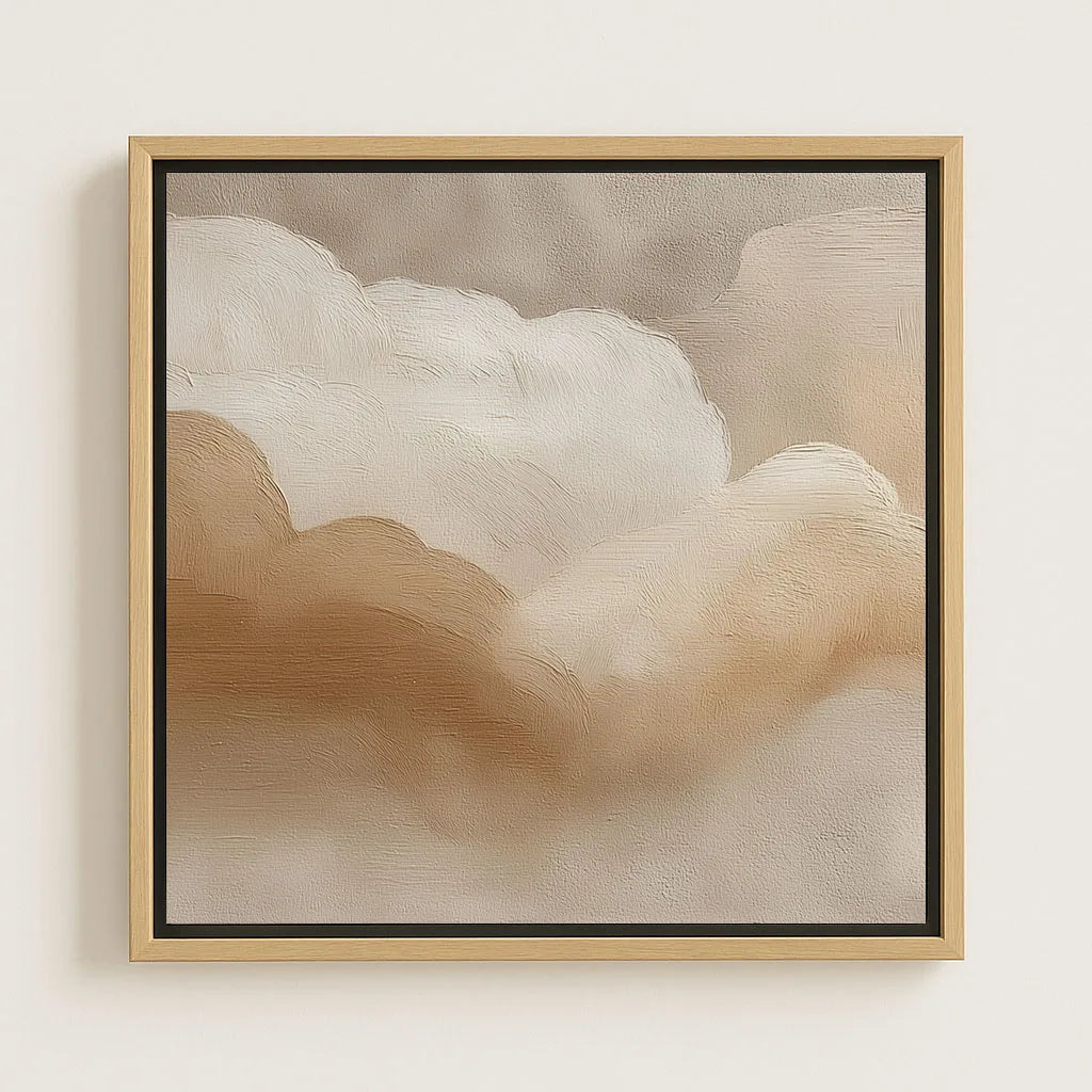 Toile encadrée – Nuages beige