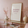 minimalist motivational poster in modern home office workspace
