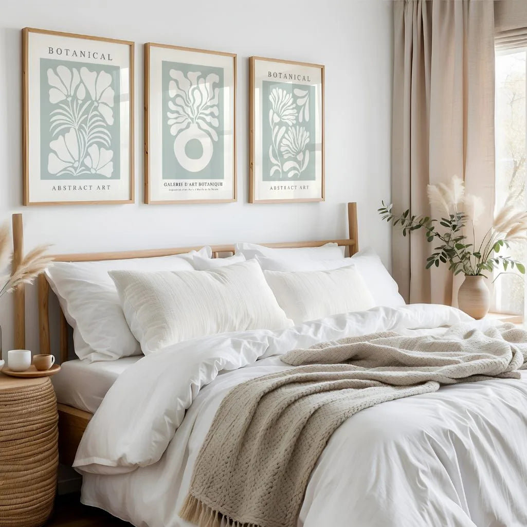 green botanical poster set wall art for gallery wall