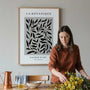botanische silhouette poster gallery wall moderne kontrast wanddekoration
