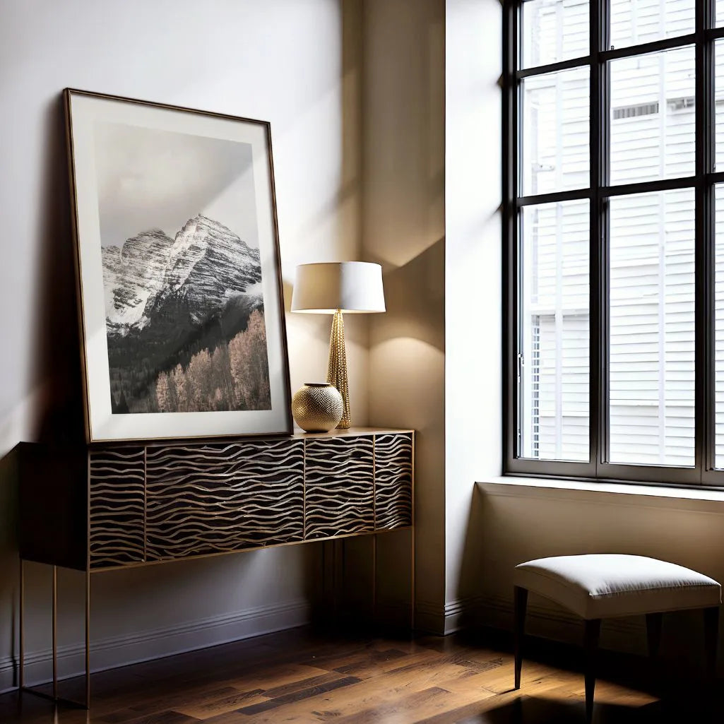 snowy mountain peak poster gallery wall nature decor