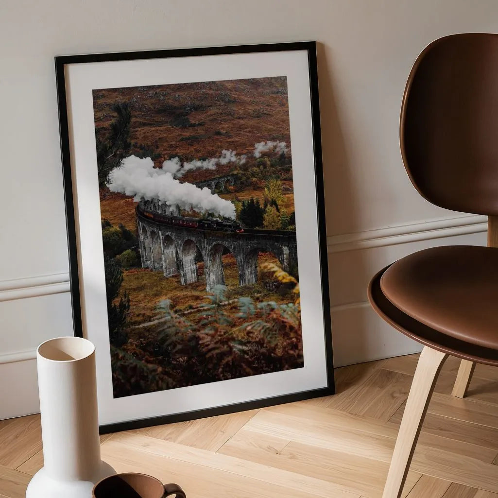 steam train poster smoke detail wall art