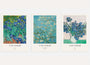 Vincent van Gogh blue floral poster set with irises and almond blossom wall art