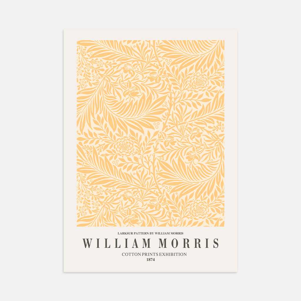 William Morris Larkspur Yellow Botanical Poster